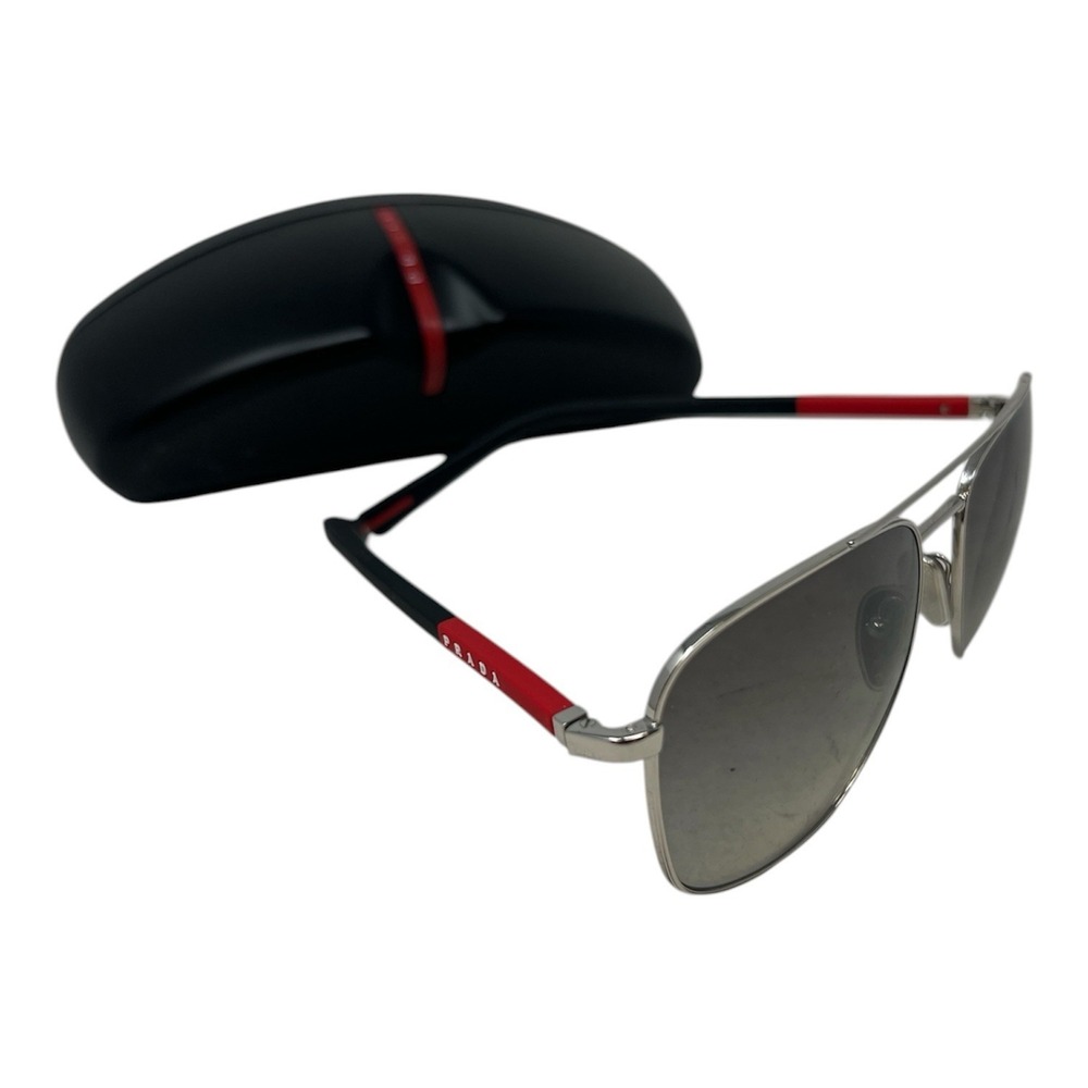 PRADA LINEA ROSSA PS 54ZS 1BC02M Silver Grey Gradient Men's Sunglasses